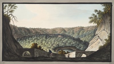 プレートXIXで表されたスポットから撮られたアストルニのクレーターを見る。プレートXX、「Campi Phlegraei：Observations on the Volcanoes of the Two Sicilies」、ウィリアムハミルトン卿（1730-1803）、 作： Pietro Fabris